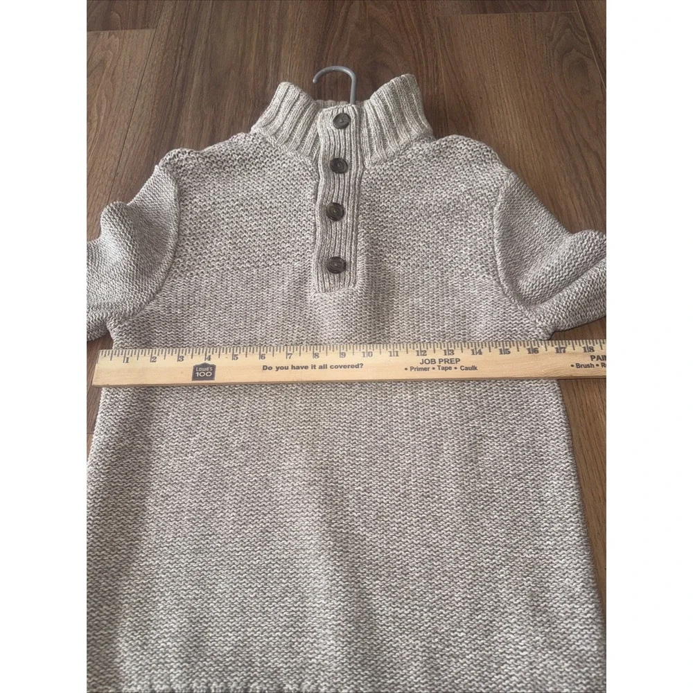 Banana Republic Men's Sweater‎ 100% Cotton Quarter Snap Gray Size Small Ch/p